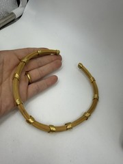Vintage Necklace Choker Mesh Collar Goldotne 90s Statement thick 15 in