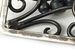 Denmark E&M Eiler & Marloe Scroll Orb 11.3 gr Sterling Silver Pin Brooch 1.5″
