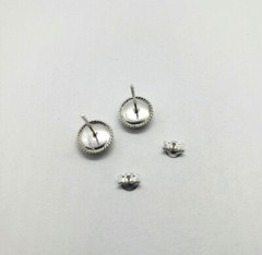 Sterling Silver Tiny Yin Yang Stud Earrings 5mm with Braid
