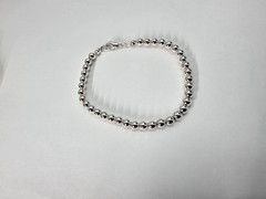 Silver Tone Metal Chain Strung Beaded Bracelet Vintage