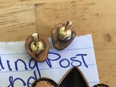 Vintage BELL Trading Post Solid COPPER and Turquoise Flower Brooch/earrings set