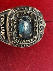 Vintage 2008 AAA state Champ IOLITE stone TROJANS GP school Class Ring 7 Amite c
