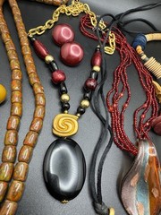 Vintage Boho Jewelry Lot 3 Necklaces 3 Earrings Sun Pendant