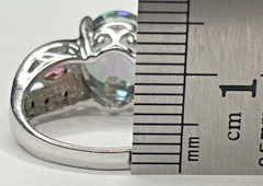 Gorgeous JTV Sterling 925 Mystic Fire Green Topaz Rhodolite Ring SZ 6 4.11CTW 4G