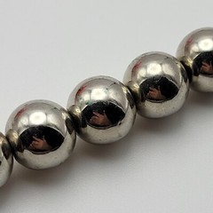 Vintage Silver Tone Ball Bead Graduated Necklace 30″ Spring Ring Clasp KOREA