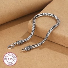 Silver Bangle Bracelet Chain Popular Vintage Bracelets Mens Gift