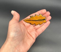 Vintage Autumn Leaf Brooch Pin Enamel on Copper Statement Fall Jewelry Orange