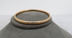 Antique 14k Gold Filled Bangle Bracelet Marathon Slim Stripe Etched Stackable