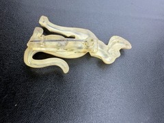 Vintage Frosted Dog Brooch Pin Cartoon Hound Puppy