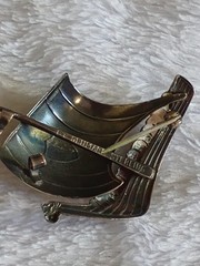 925 Signed ET Erik Thimann Viking Ship Boat Brooch Pin Vintage Denmark