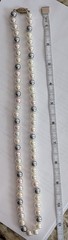 Vintage Multi-Color Glass Pearl Necklace – 23″ Matinee Length