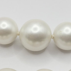 Triple Strand Chunky Simulated Faux Pearl Knotted Necklace Vintage Japan 24 Inch