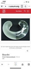 Lg VTG Patricia Von Musulin Lucite Modernist Cuff Bracelet Museum Of Modern Art