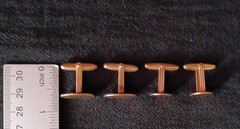 Vintage Yellow Gold-Filled Bullet Back Cufflinks Lot of 2 Oval & Round