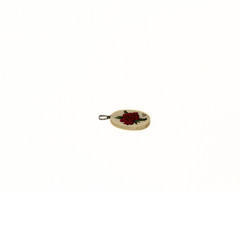 Vintage 1978 Hand‑Painted Rose Charm Pendant – “MJW 78”