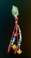 Unique Vintage 1980s 5.5” Length Hand Beaded Earrings Handmade in Africa