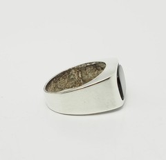 Vintage sterling silver and black onyx men unisex ring size 10