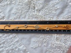 Vintage Bracelet Swan Signed Swarovski Crystals Geometric Chain Gold Tone 7.5″ L