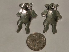 VINTAGE BEREBI BLACK & WHITE DOG ENAMELED PIERCED POST EARRINGS