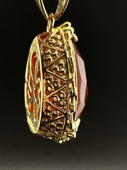Vintage Beria Collection Bronze 18KT Yellow Gold Plated Carnelian Necklace