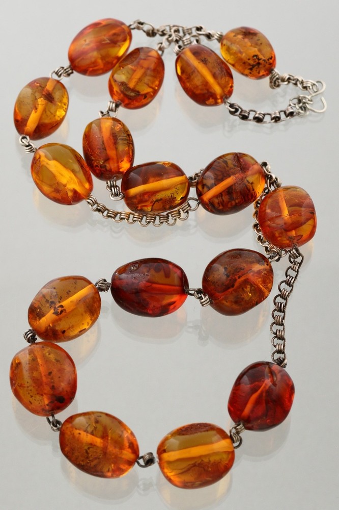 ANTIQUE Vintage Genuine Insect Beads BALTIC AMBER Chain Necklace 74.2g 260312-1