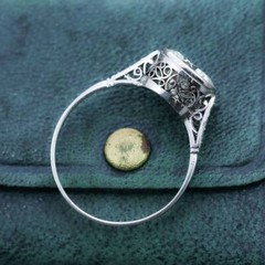 4 CT White Round Cut CZ Art Deco Antique Engagement Ring In 925 Sterling Silver