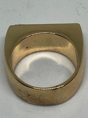 Vtg Gold Tone Rectangular Rhinestone Large Cocktail Statement Ring Size 11.25