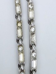 Vintage Bogoff Signed Rhinestone Statement Necklace Art Deco Repair Craft Wear