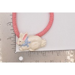 Flying Colors Porcelain Easter Bunny Rabbit Pink Blue Painted Signed 80s Bin3D