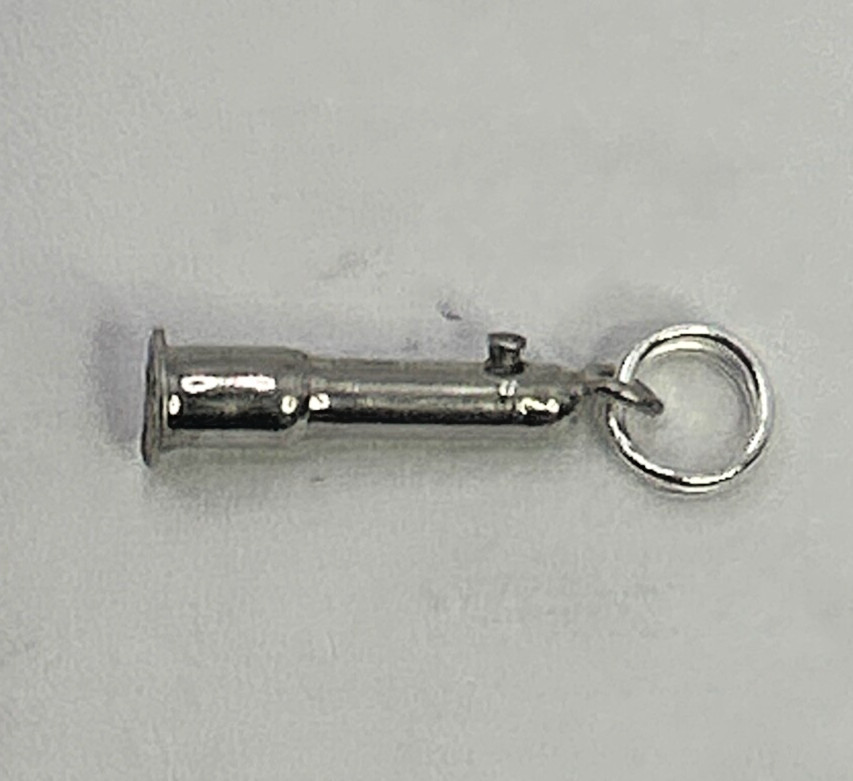 Vintage .925 STERLING SILVER 3D Horn CHARM For Charm Bracelet