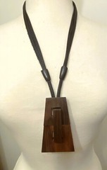 Gerda Lynggaard Monies Leather Wood Pendant Necklace