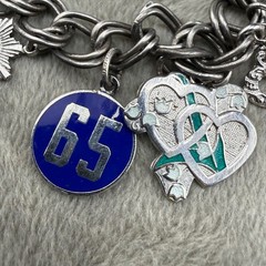 Vintage Sterling Silver Charm Bracelet LOADED Masonic 6.5”