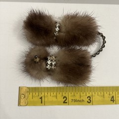 VTG Mink Fur Poodle Dog Brooch, Dark Brown Lapel Pin