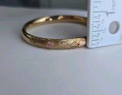 Coleman Co 1/20 14k Rose Gold Filled Bangle Flower Bracelet 7.5″