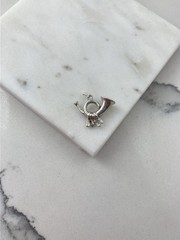 Vintage 800 Silver French Horn Music Instrument Charm Pendant