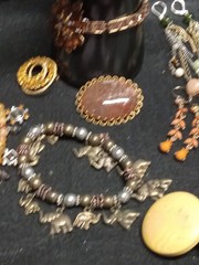 Vintage To Modern Costume Jewlery Lot Earth Tones Necklaces And Bracelets