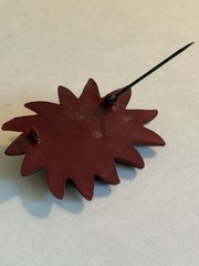 Vintage Celluloid/Early Plastic Flower Brooch Brown/Yellow Costume Jewelry