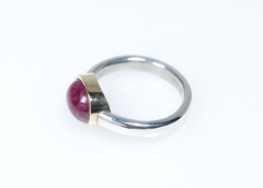 750 Gold /925 Silver – Vintage Designer-Ring – 3.50 CT Tourmaline – Handmade