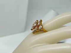 Gorgeous Yellow Gold-Plated CZ Cubic Zirconia Cocktail Size 9.75 Ring