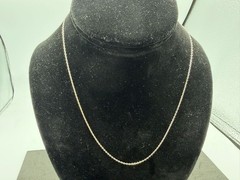 1.03g Vintage Sterling Silver 925 Adjustable Cable Chain Necklace 17 in