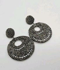 Kenneth Lane Seed Bead Earrings Dangle Pierced Beaded Chandelier Boho 3.5 in