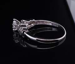 Vintage 0.30 Marquise 0.42 Tapered Baguette Diamond Set Platinum Ring Val $6650