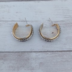 Vintage Earrings for Pierced Ears Gold/Silver Tone Hoops – Condition Issues