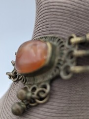 Vintage Semi Precious Stones Metal Choker Necklace