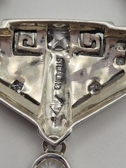 925 Vintage Handmade Necklace Marcasite And CZ Sterling Silver 18in