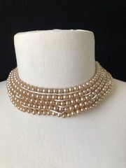VTG Faux Pearl Beaded Necklace /Collars (4) Japan 1 Bar & Beards Top Hit Fashion