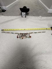 Vintage Boho Style Political Donkey & Elephant Gemstone 22” Necklace Made India