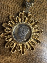 Mercury Dime 1941 Pendant Vintage Necklace