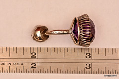 RARE Antique Sterling Silver Amethyst Cufflinks Cuff Links Approx 5ct Each