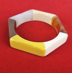 Vintage Multicoloured Lucite Resin Bangle hexagonal Bangle Geometric